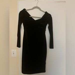 Vince Camuto black velvet dress.